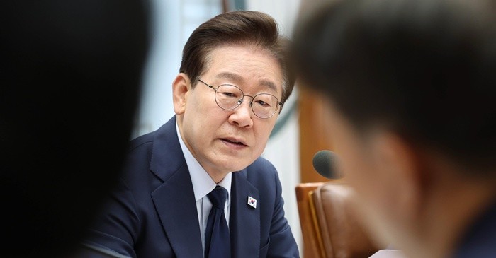 이재명 대통령이 6일 청와대에서 열린 메가프로젝트 민관합동 점검회의에서 발언하고 있다. (청와대통신사진기자단) 2026.7.6/뉴스1