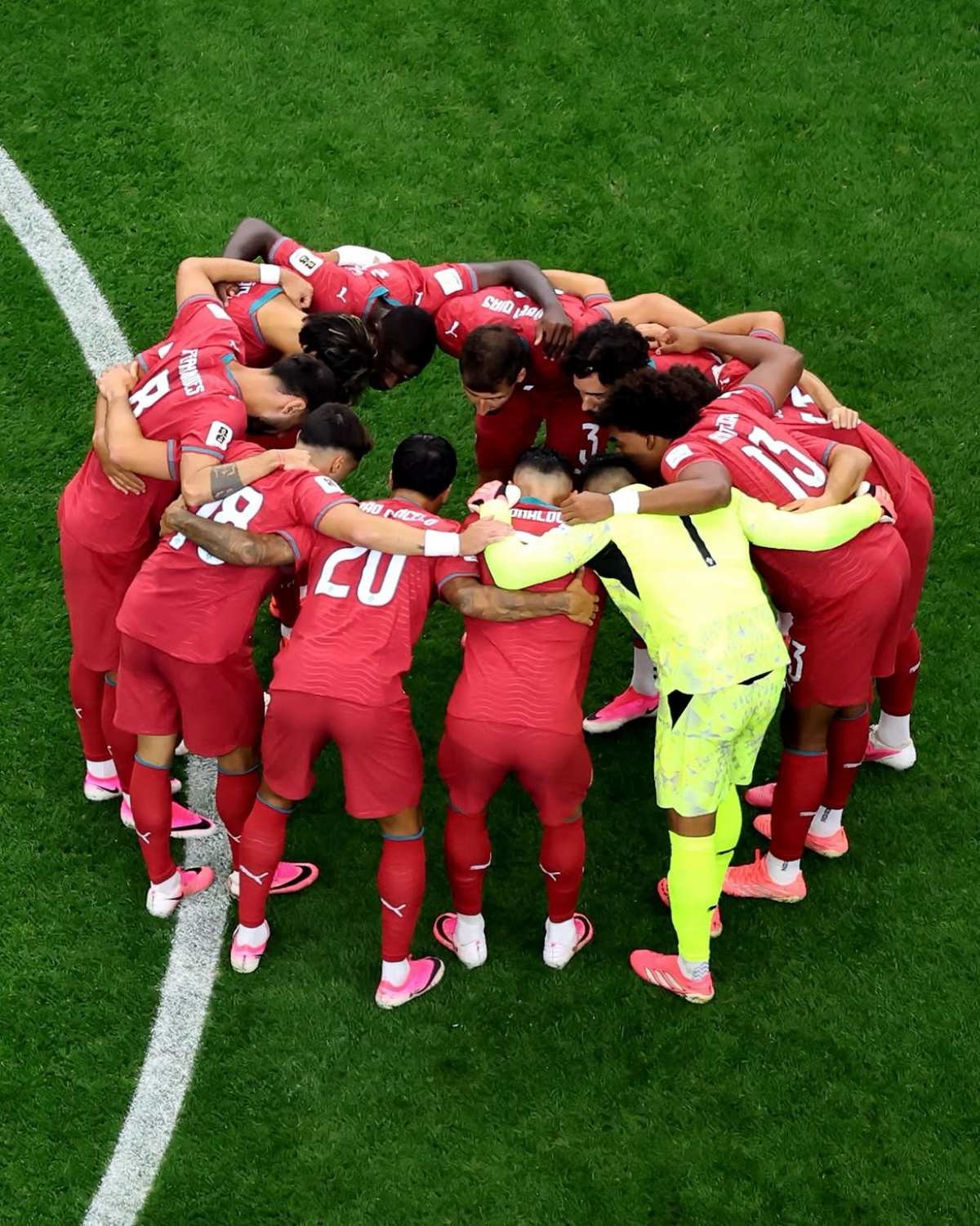 경기 전 모여있는 포르투갈 선수들 / 포르투갈 축구 대표팀 인스타그램