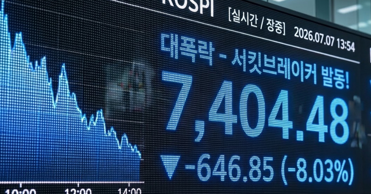 코스피, 8% 급락에 '서킷브레이커' 발동…반도체 투톱 급락