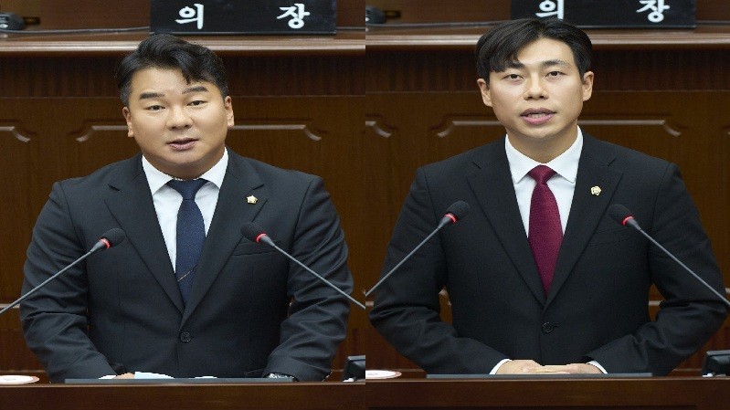 왼쪽부터 강정수 의장, 설재영 부의장/사진=대전 서구의회, 편집=김지연 기자