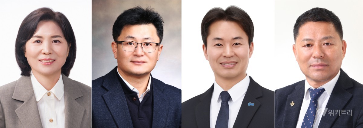 김길화 운영위원장, 유영종 행정자치위원장, 박경환 경제복 지위원장, 최윤종 시민안전위원장(왼쪽부터) / 광산구의회