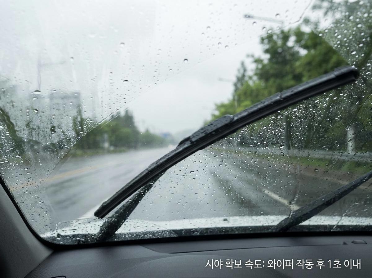 자동차 앞유리, 와이퍼. 기사 내용 토대로 AI툴 활용해 제작한 자료사진.