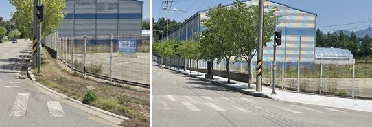 보도블럭 정비 전/후 / 고창군