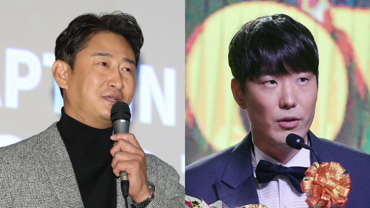 퓨처스 올스타전 시구자로 나서는 박용택(왼쪽)과 김재호(오른쪽). / 뉴스1