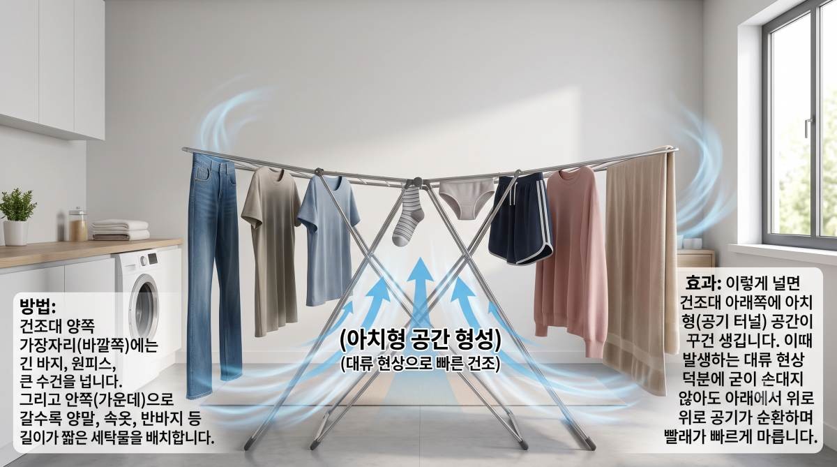 장마철에는 아치형으로 빨래 널기. 기사 내용 토대로 AI툴 활용해 제작한 자료사진.