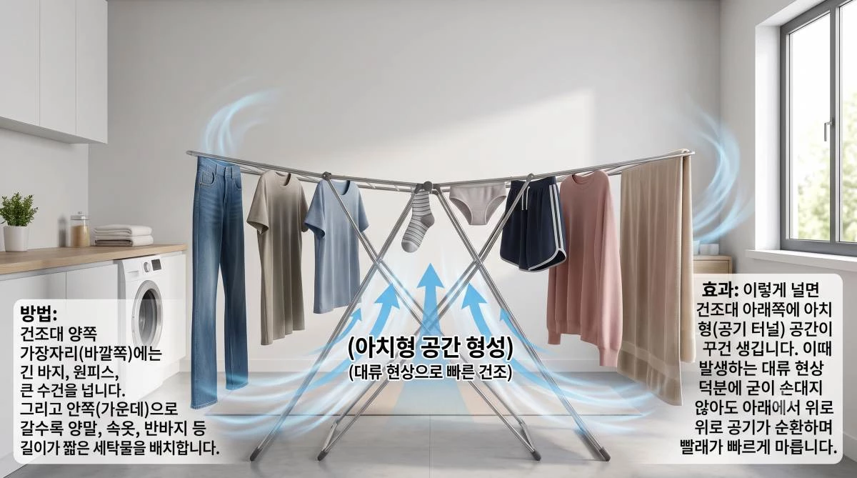 장마철에는 아치형으로 빨래 널기. 기사 내용 토대로 AI툴 활용해 제작한 자료사진.