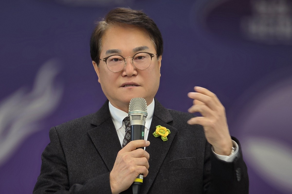 지난 1월 기자회견 당시 김하수 전 청도군수 모습 / 뉴스1