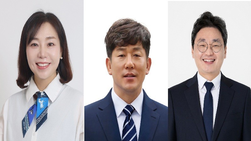(왼쪽부터) 김민숙 운영위원장, 예산결산특별위 최대성 위원장, 김신웅 부위원장/사진 편집=김지연 기자