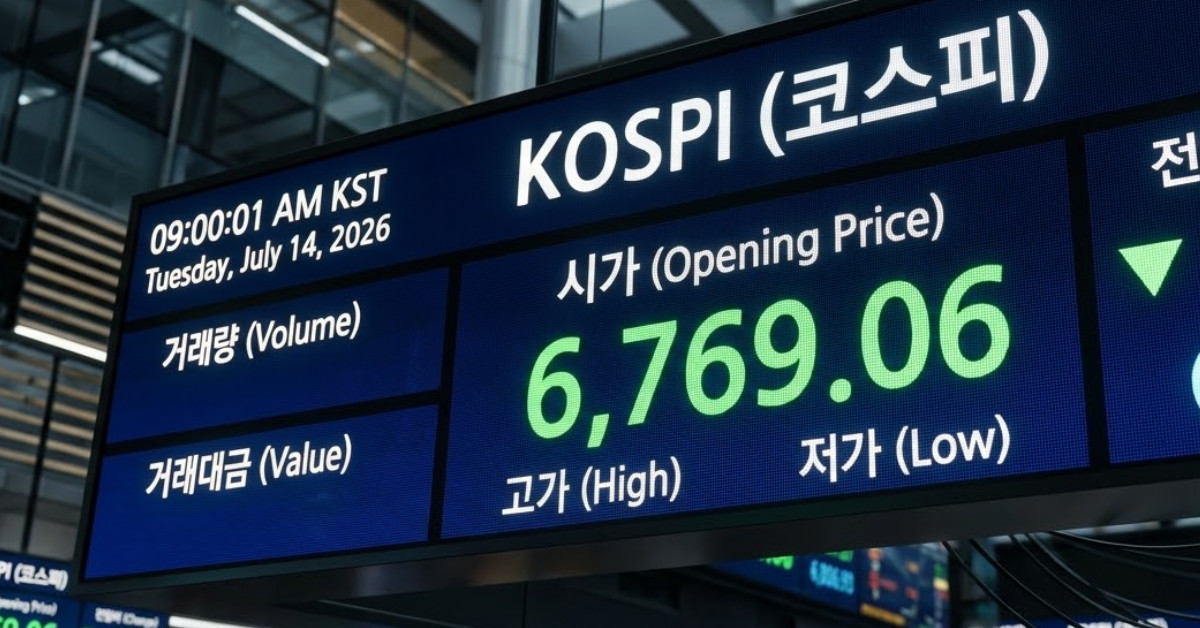 오늘도 떨어지려나…코스피 6769.06 출발