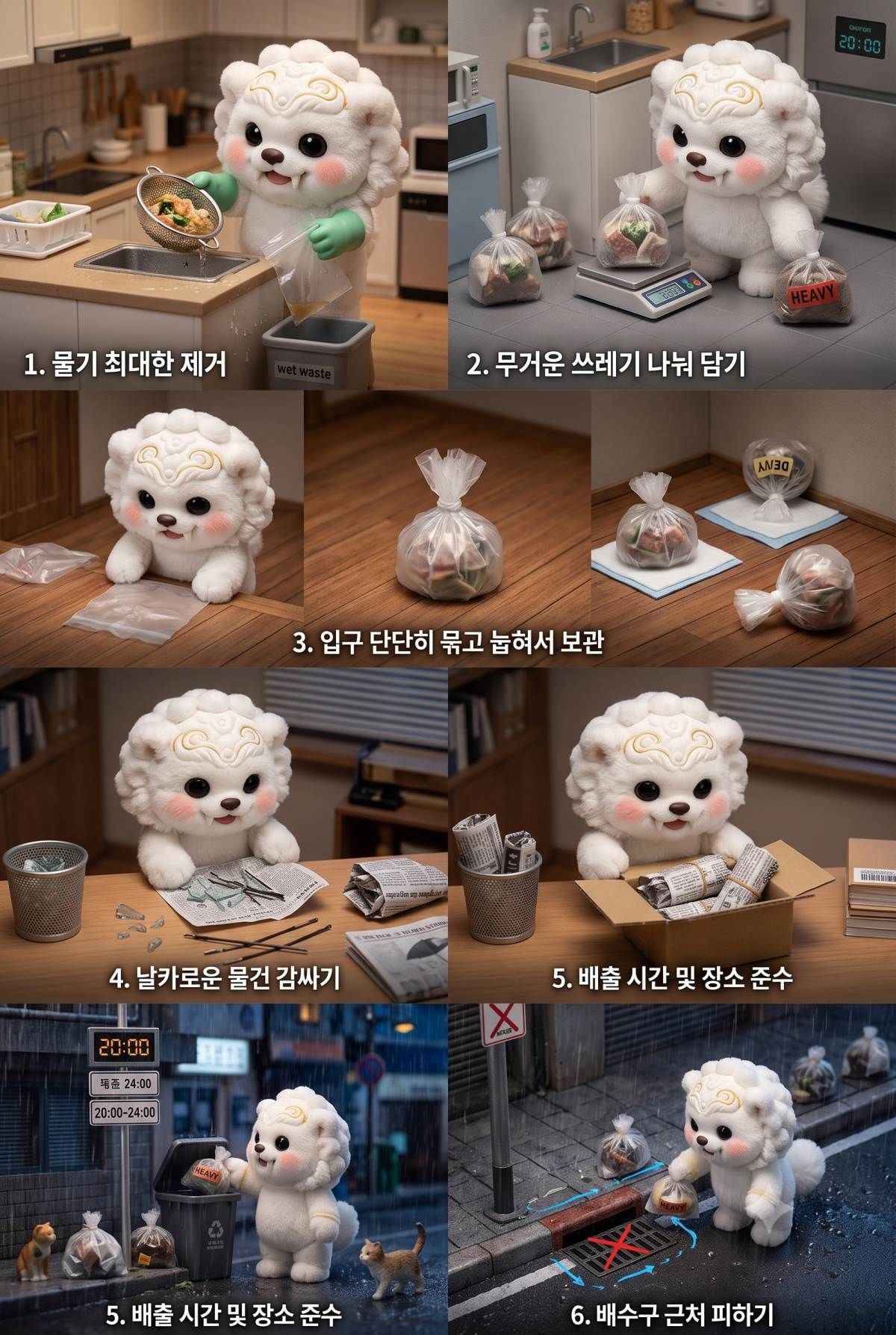 장마철 쓰레기 배출 방법. 기사 내용 토대로 AI툴 활용해 제작한 자료사진.