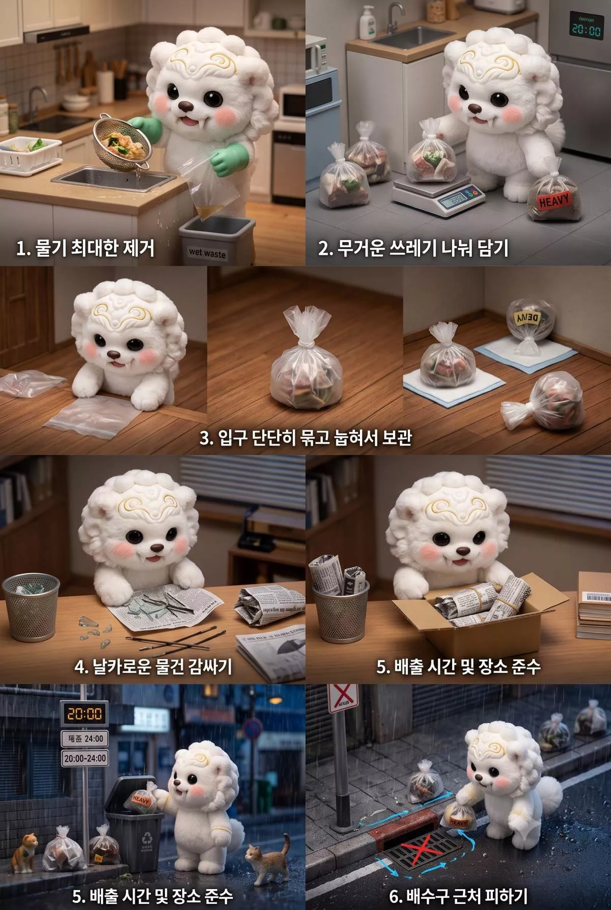 장마철 쓰레기 배출 방법. 기사 내용 토대로 AI툴 활용해 제작한 자료사진.