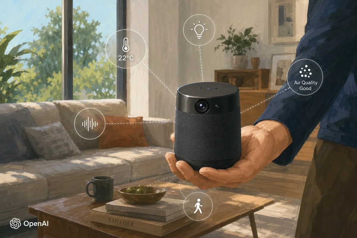 오픈AI, 애플 소송 그늘 속 화면없는 AI 스피커 2027년 출시 / AI 생성 일러스트(삽화)