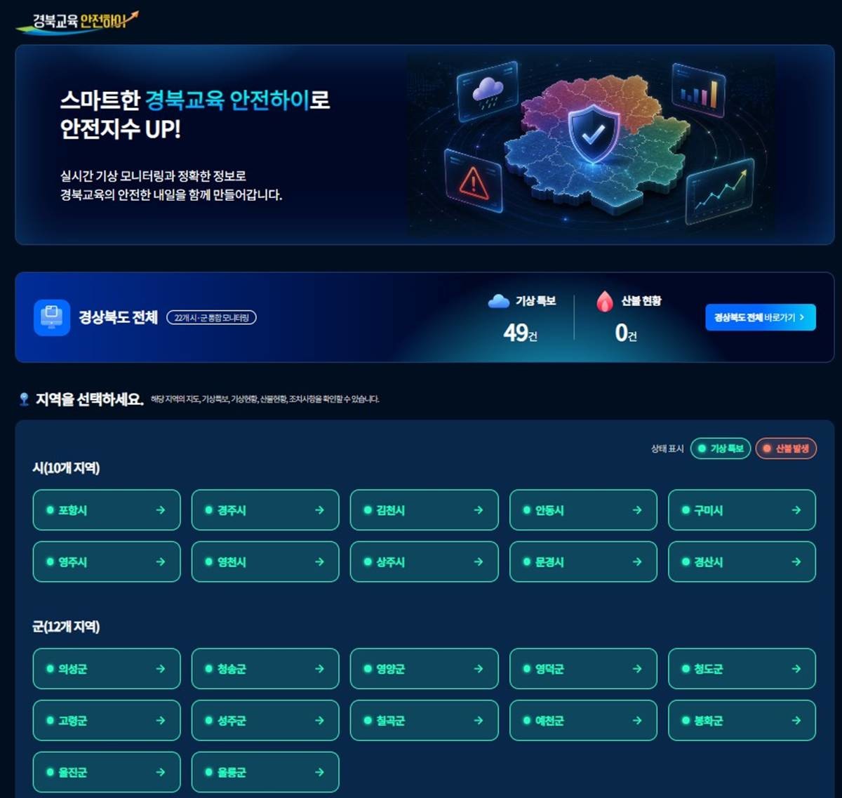 ‘경북교육 안전하이’ 시스템/경북교육청