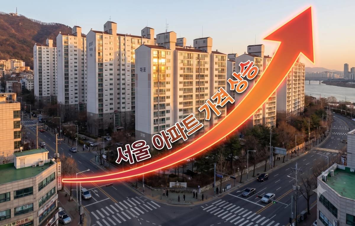 서울 아파트 집값 현황에 대해 묘사한 이미지. 기사 내용 토대로 AI툴 활용해 제작한 자료사진.