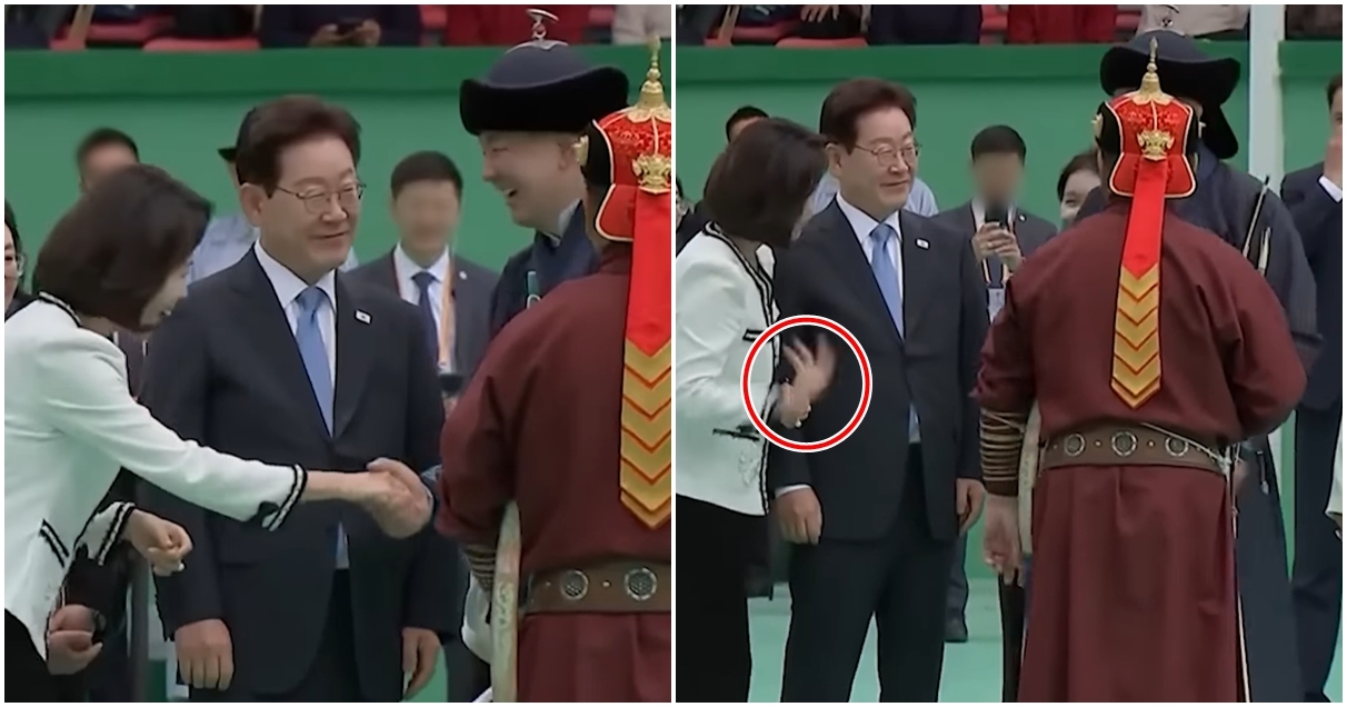 김혜경 여사 '몽골 대통령과 악수 후 손털기' 논란 확산되자 청와대가 직접 입장 밝혔다