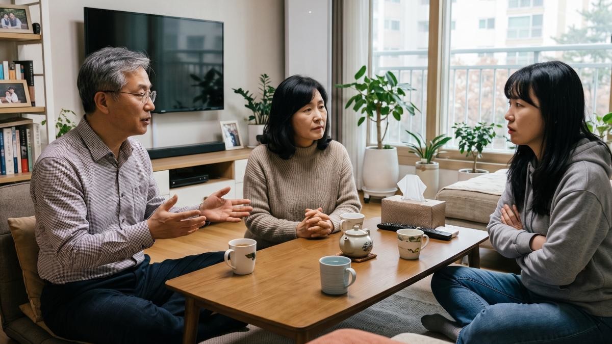부모와 자식 2. 기사 내용 토대로 AI툴 활용해 제작한 자료사진.
