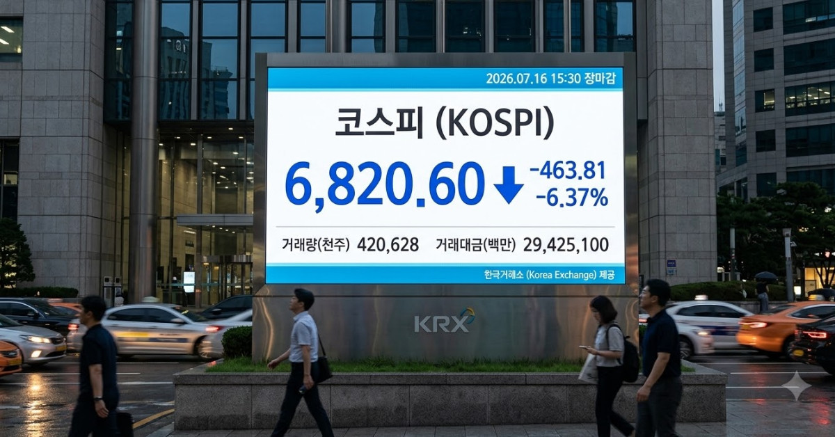 코스피 6.37% 하락 6820선 턱걸이…폭락장에서 갈린 선택