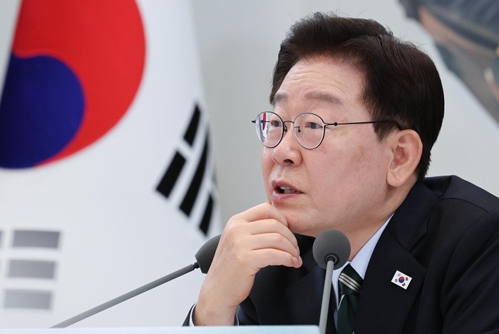 이재명 대통령이 16일 청와대 영빈관에서 열린 국토교통부, 농림축산식품부, 해양수산부 2차 업무보고에서 발언을 하고 있다. 2026.7.16/뉴스1