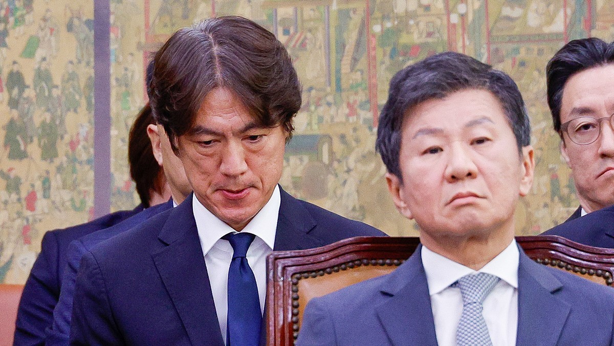 2024년 열린 대한축구협회 현안질의에 출석한 홍명보 전 감독과 정몽규 전 대한축구협회장 / 뉴스1