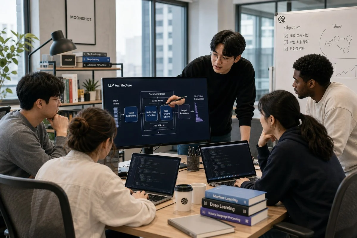 문샷 키미K3 2.8조 파라미터, 오푸스4.8만 넘고 페이블5엔 밀려 / AI 생성 일러스트(삽화)
