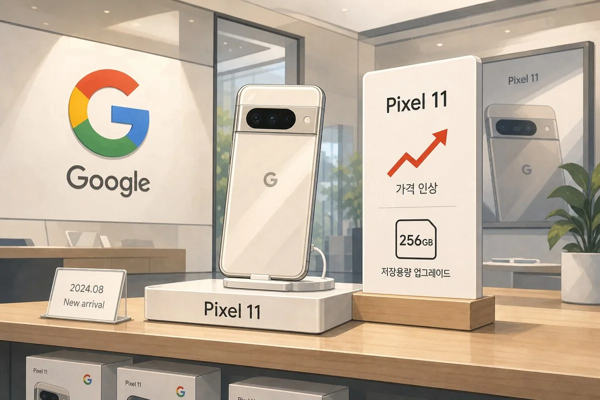 픽셀11, 256GB 기본화…가격 최대 100달러 인상 / AI 생성 일러스트(삽화)