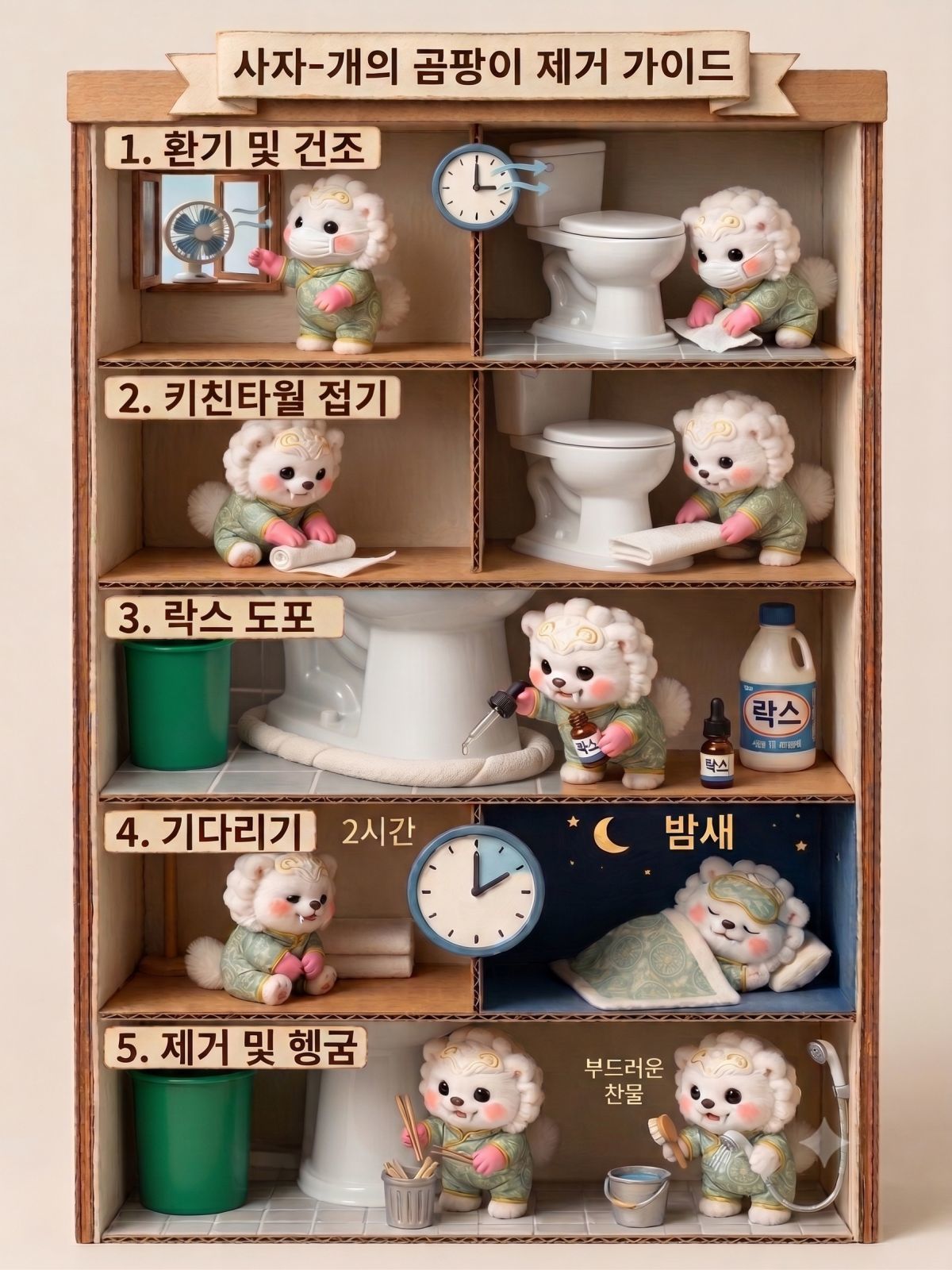변기 실리콘 곰팡이 제거 순서. 기사 내용 토대로 AI툴 활용해 제작한 자료사진.