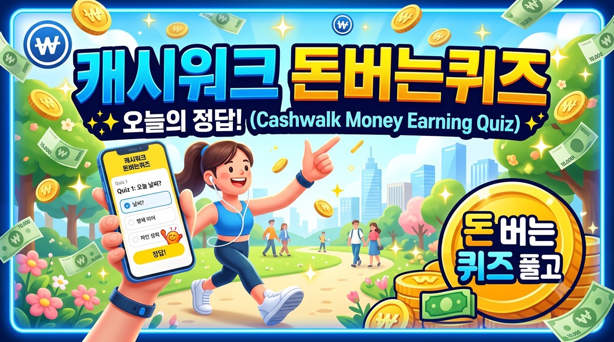 팬마음캐시…캐시워크 돈버는퀴즈 정답은?