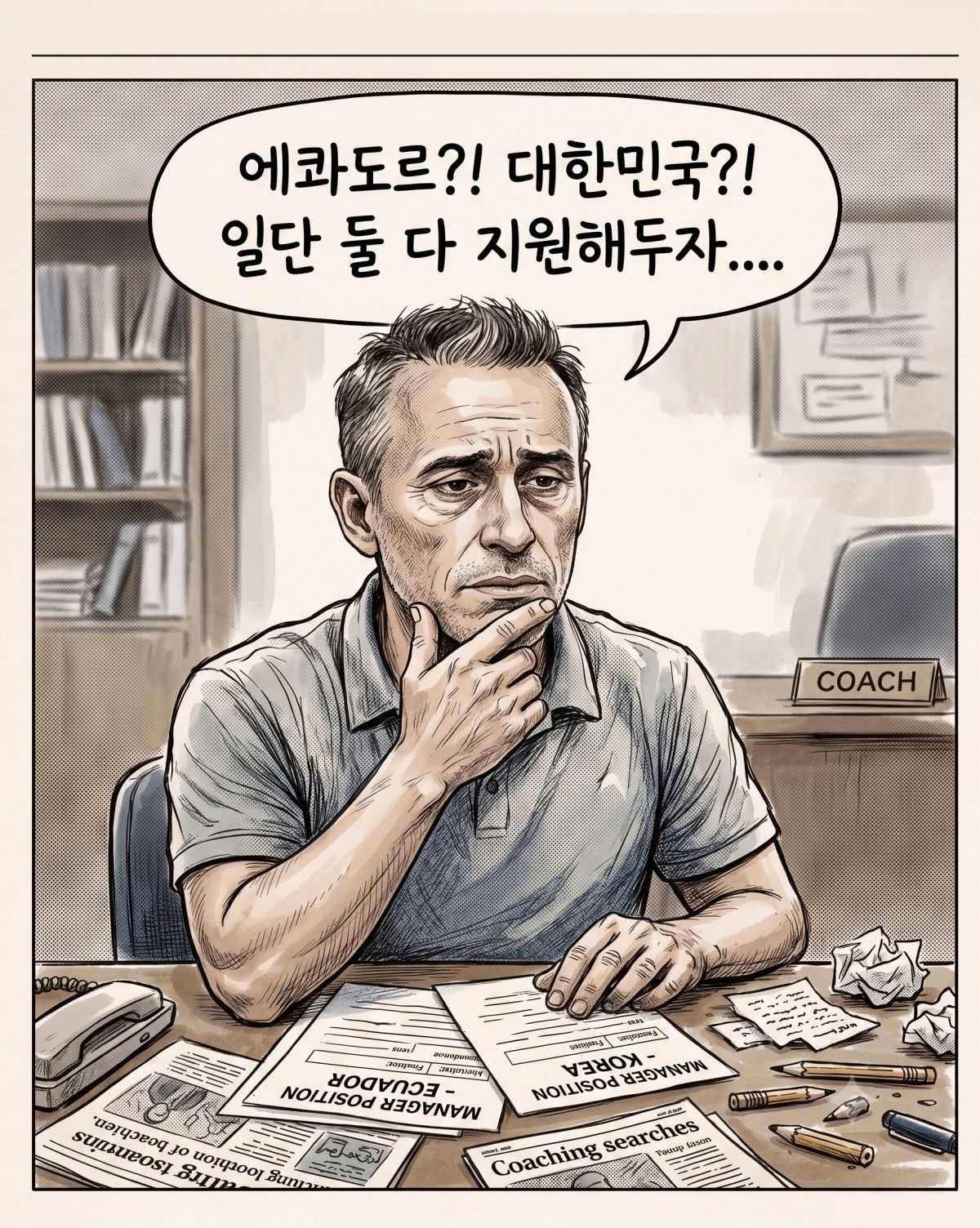 '벤투, 과연 어디로...' 기사 내용 토대로 AI툴 활용해 제작한 자료사진.