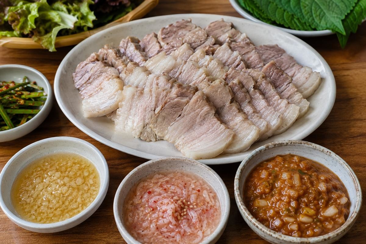 맛있는 수육과 소스 / 기사 내용을 바탕으로 제작한 AI 이미지