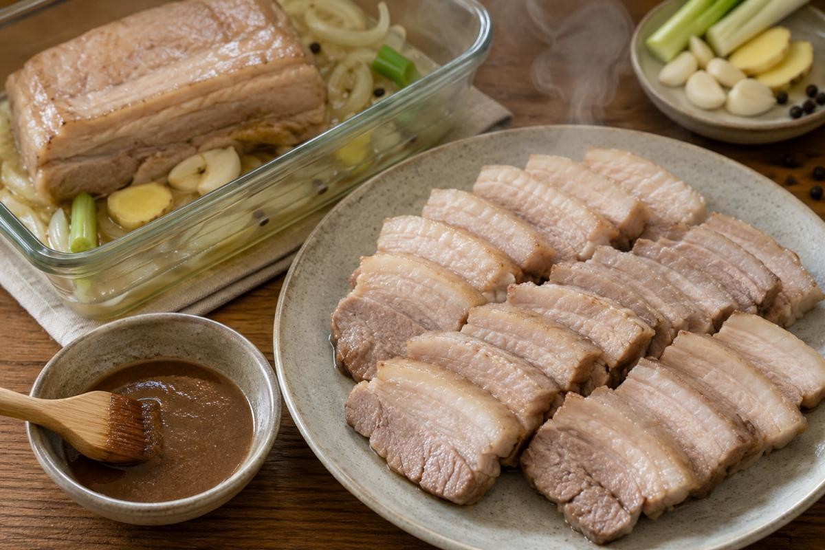 맛있는 수육 / 기사 내용을 바탕으로 제작한 AI 이미지