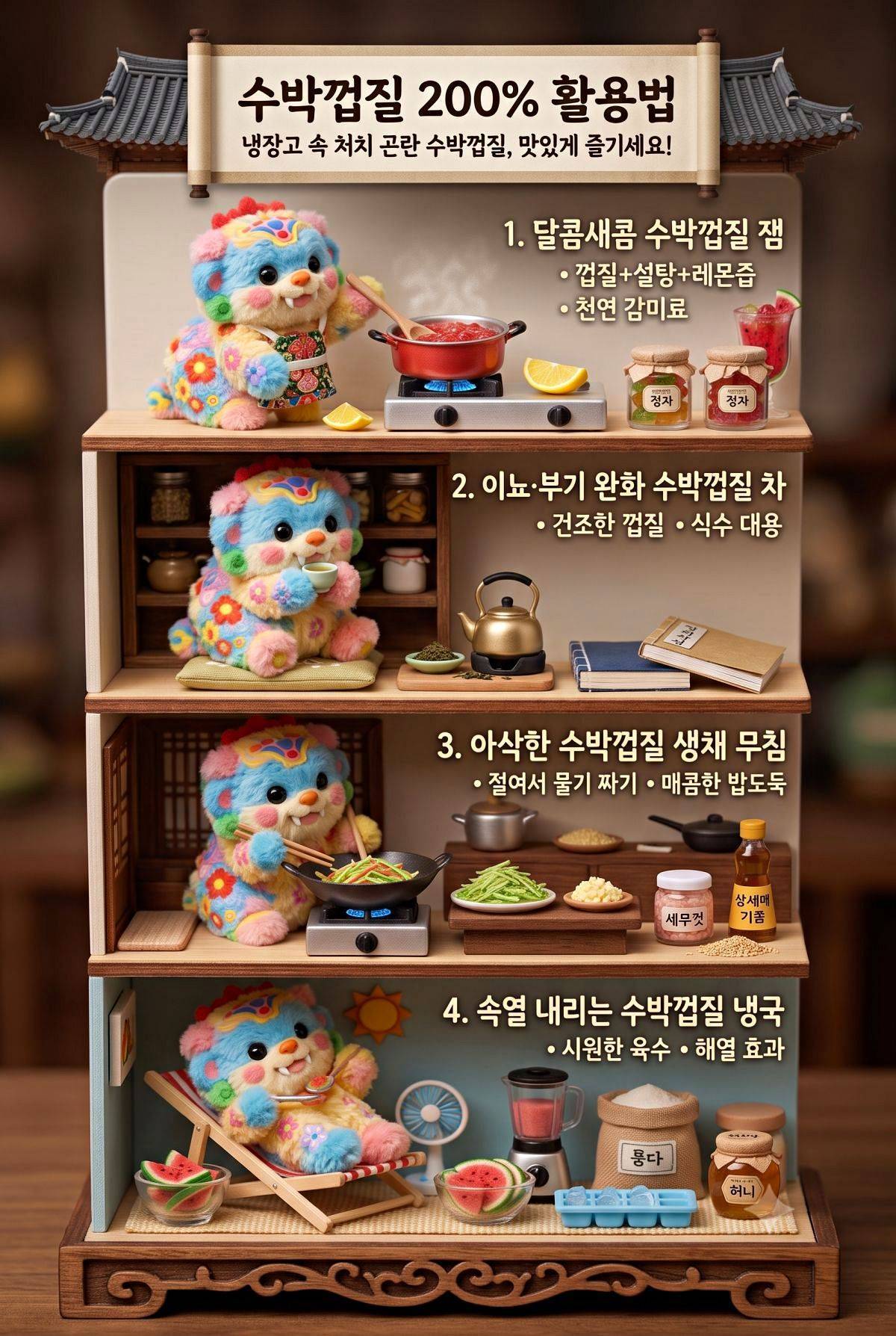 수박껍질 활용법 1. 기사 내용 토대로 AI툴 활용해 제작한 자료사진.