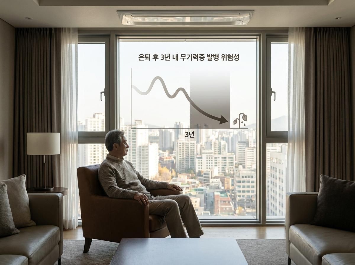 은퇴한 중년이 겪을 수 있는 우울감. 기사 내용 토대로 AI툴 활용해 제작한 자료사진.