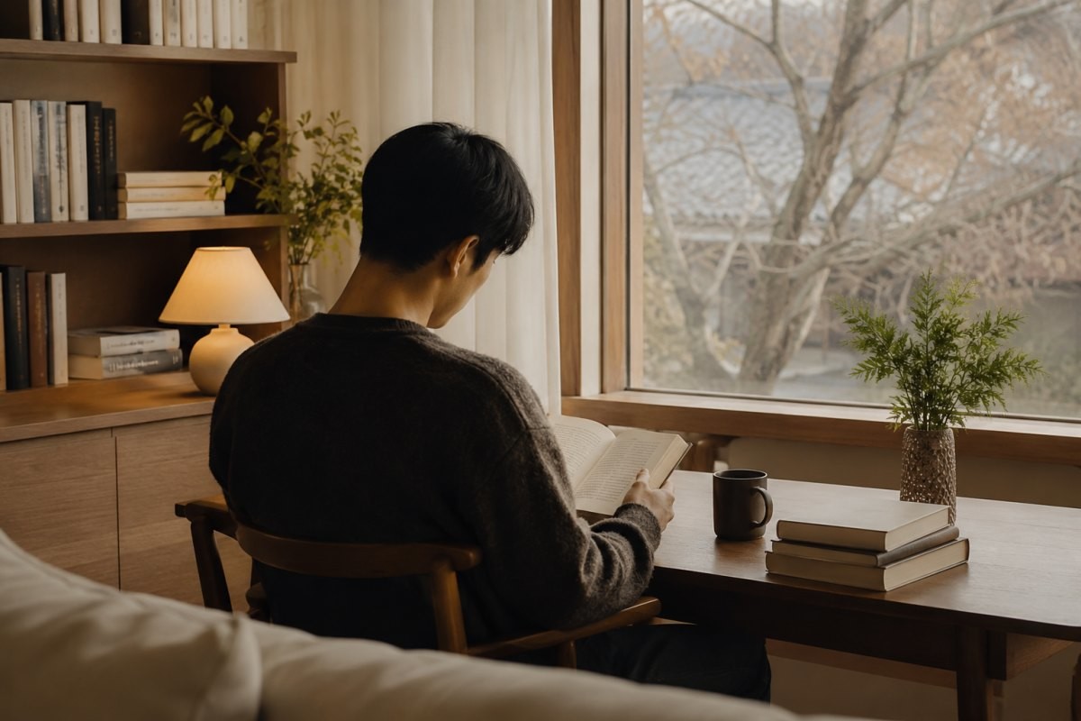 혼자 쉬는 모습 / 기사 내용을 바탕으로 제작한 AI 이미지