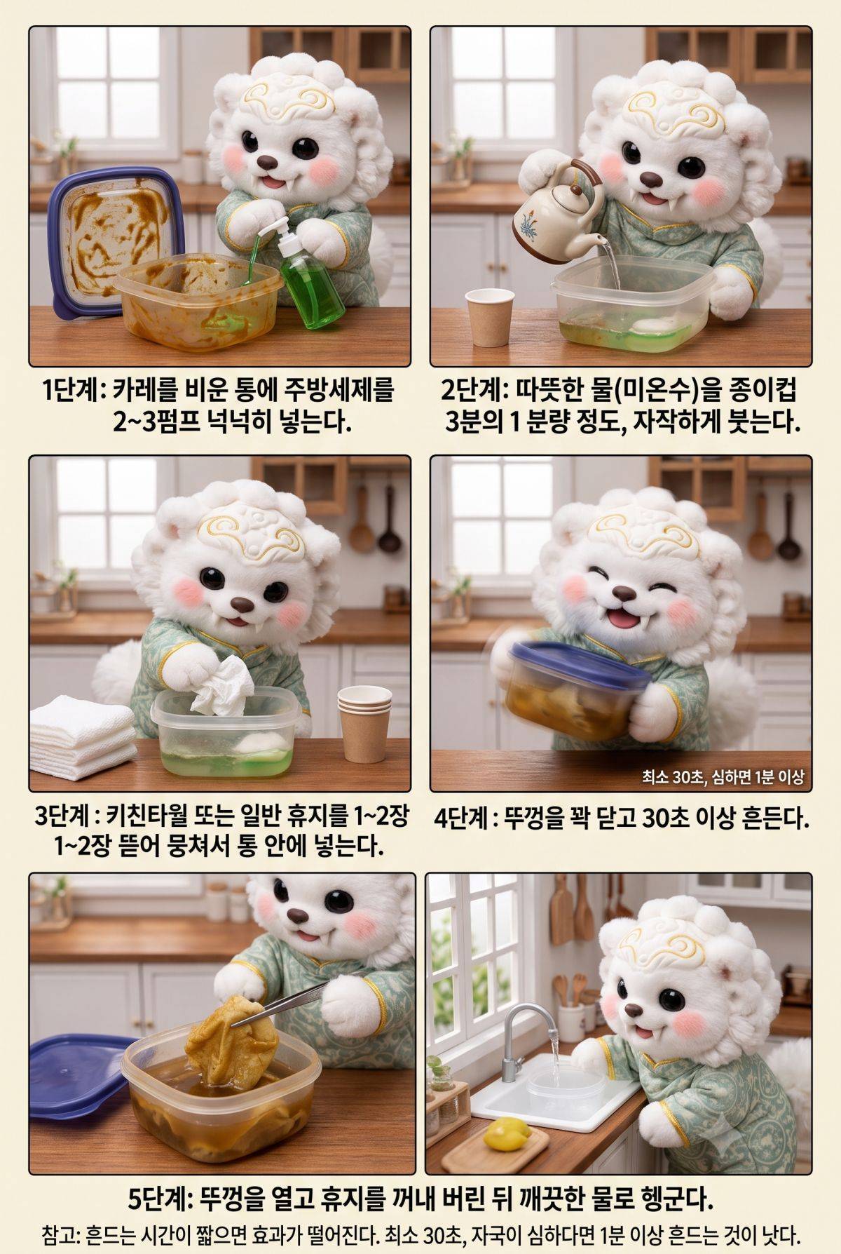 반찬통 카레자국 쉽게 지우는 꿀팁. 기사 내용 토대로 AI툴 활용해 제작한 자료사진.