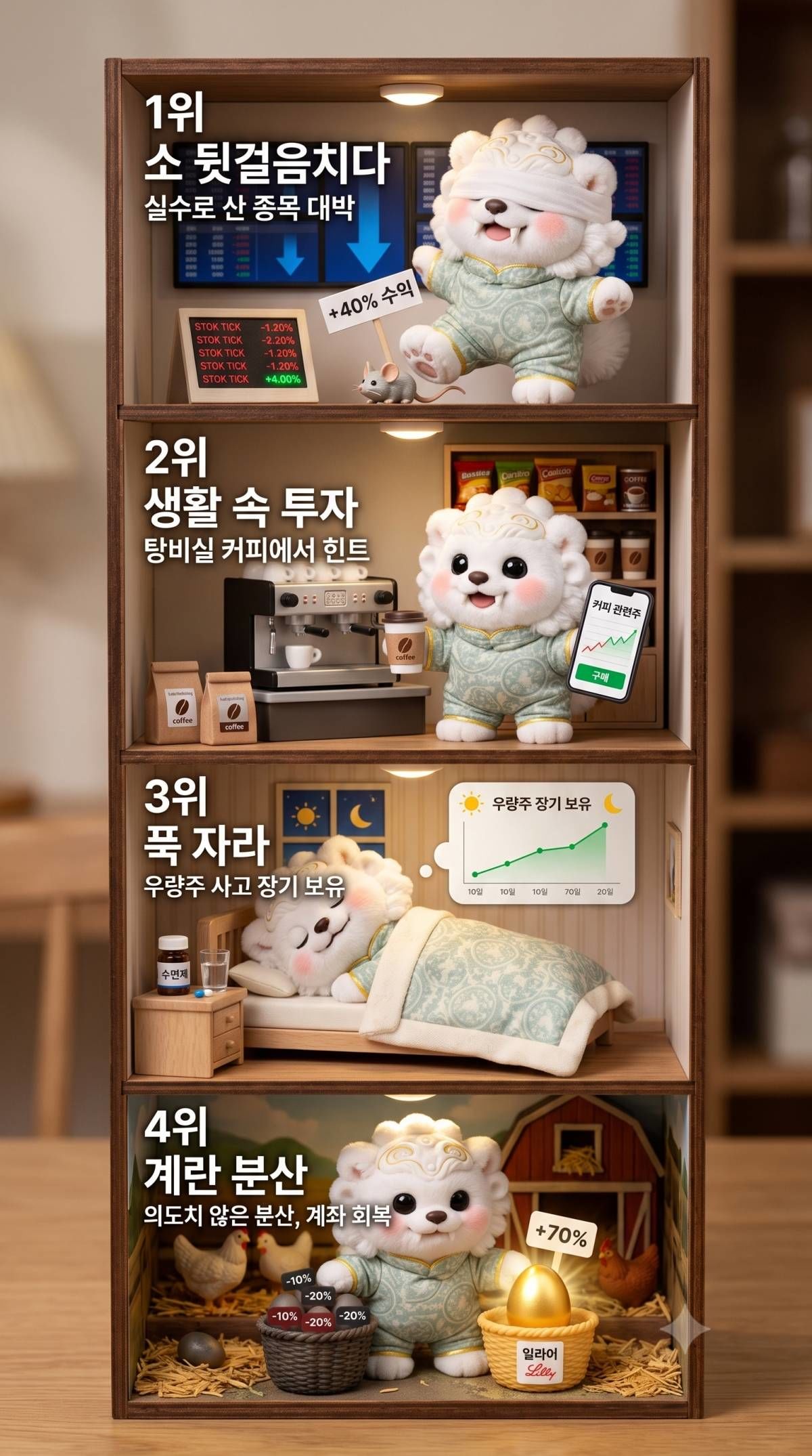 알아두면 도움 되는 주식 격언 4가지. 기사 내용 토대로 AI툴 활용해 제작한 자료사진.