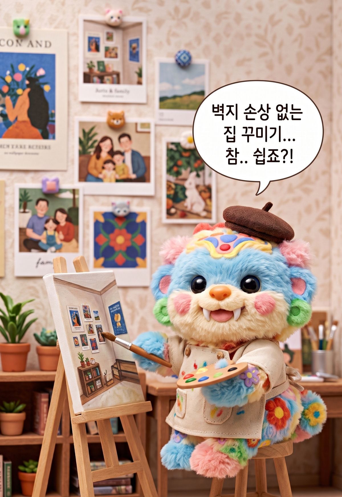 벽지 손상 없는 집 꾸미기, 참 쉽죠~?!' 기사 내용 토대로 AI툴 활용해 제작한 자료사진.