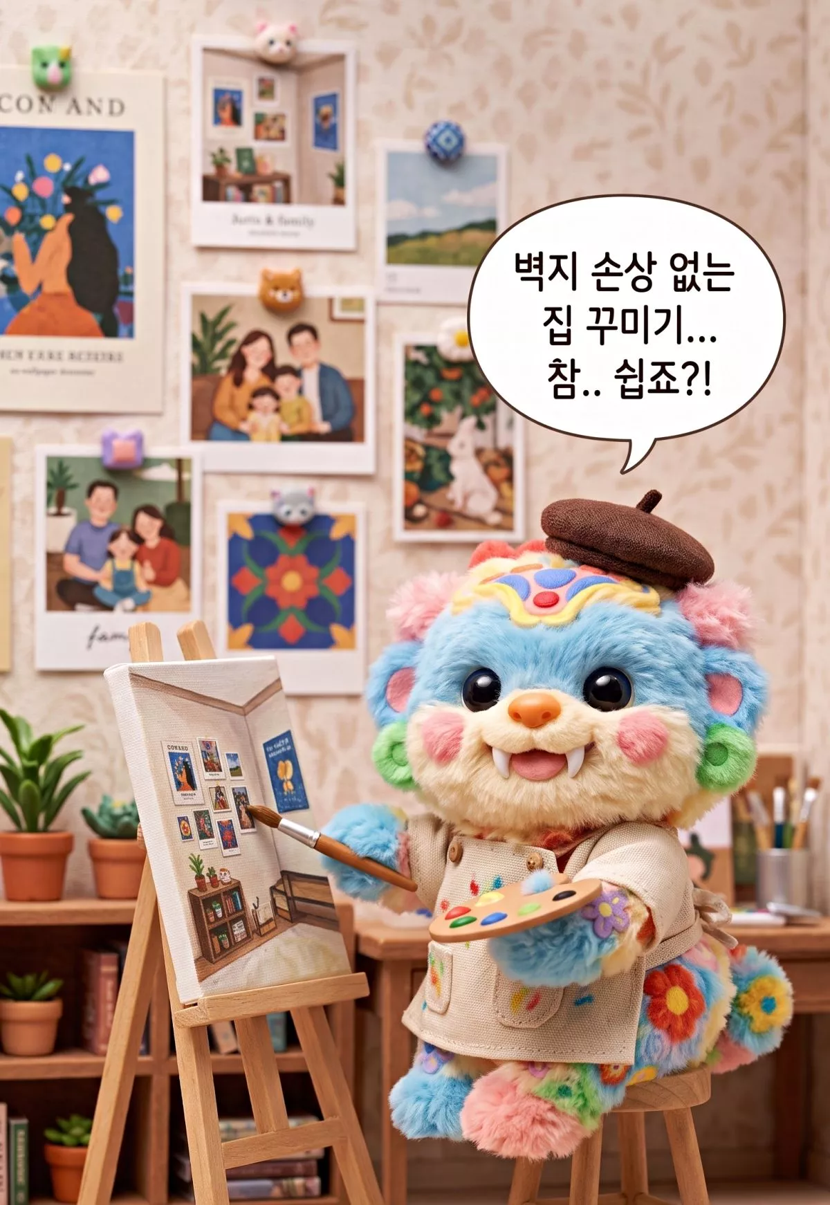 벽지 손상 없는 집 꾸미기, 참 쉽죠~?!' 기사 내용 토대로 AI툴 활용해 제작한 자료사진.