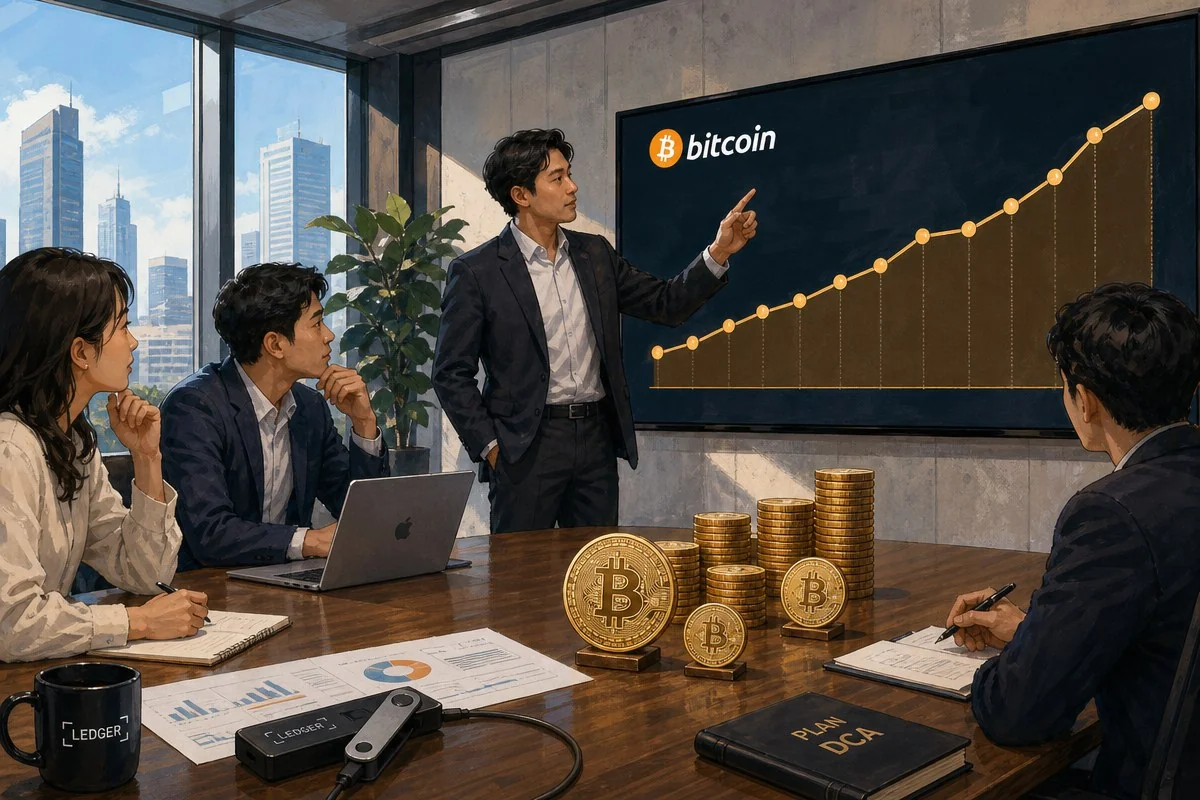 세일러 “도트 찍을 때”…전략, 20% 싼값에 비트코인 재매입 시사 / AI 생성 일러스트(삽화)