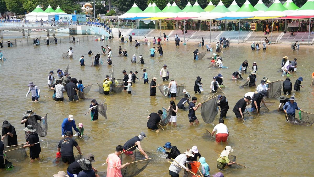 제28회 봉화 은어축제가 25일 봉화읍 내성천 일원에서 본격적인 막을 올렸다. /이하 경북도.봉화군 제공