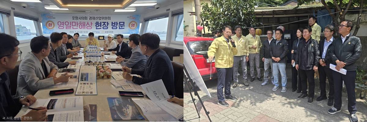 (왼쪽부터)포항시의회 경제산업위와 건설도시위의 현장의정활동/포항시의회