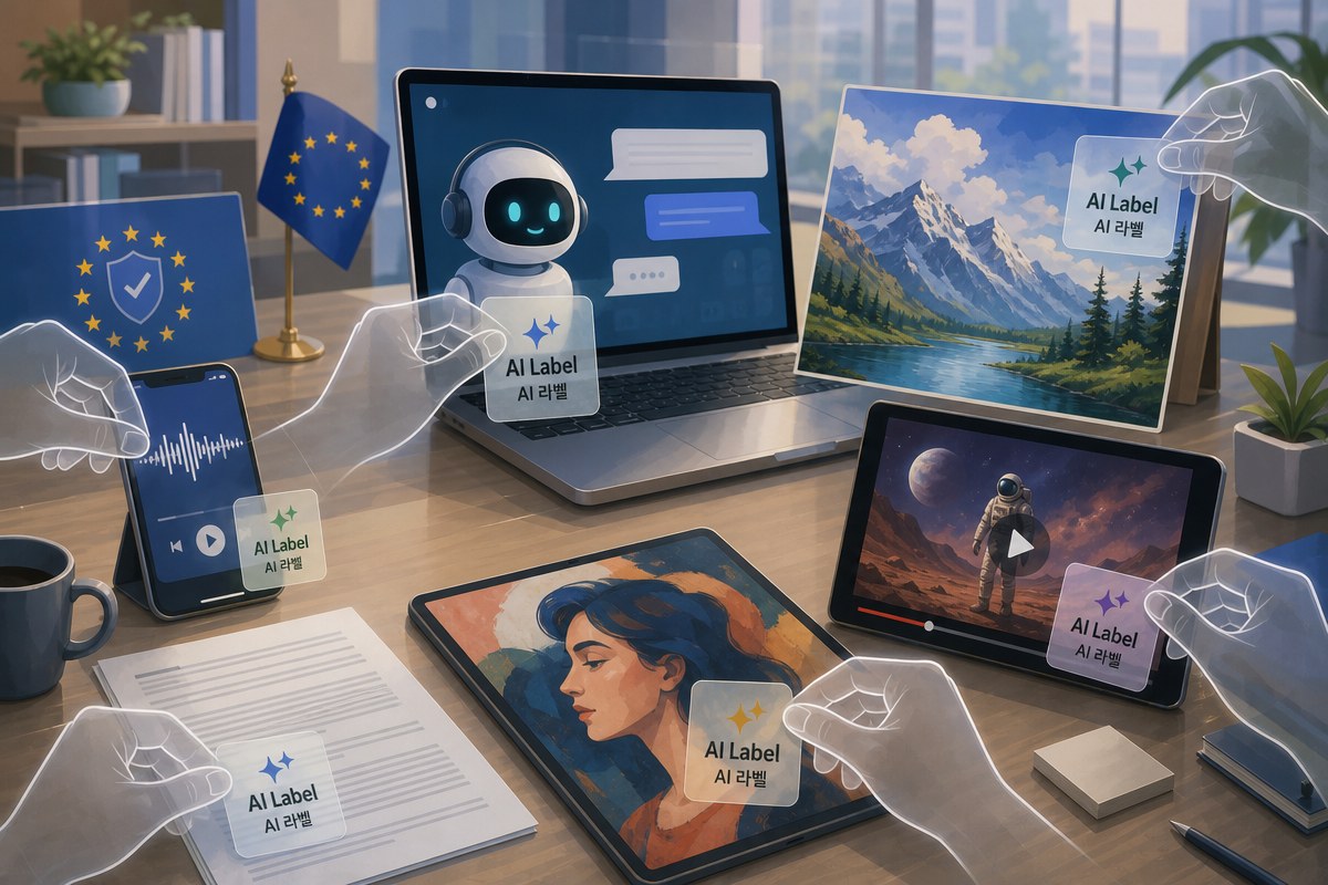 EU AI라벨링 8월 2일 시행, 챗봇도 딥페이크도 표식 의무화