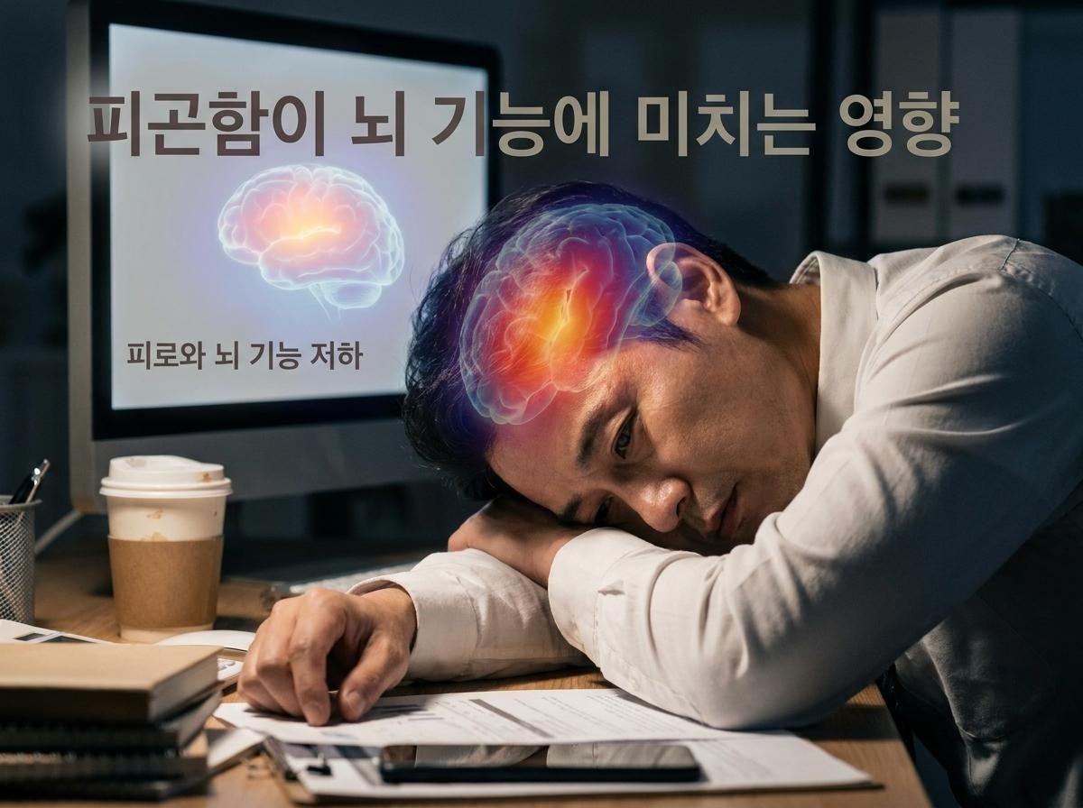 뇌 기능 저하 부르는 피곤. 기사 내용 토대로 AI툴 활용해 제작한 자료사진.