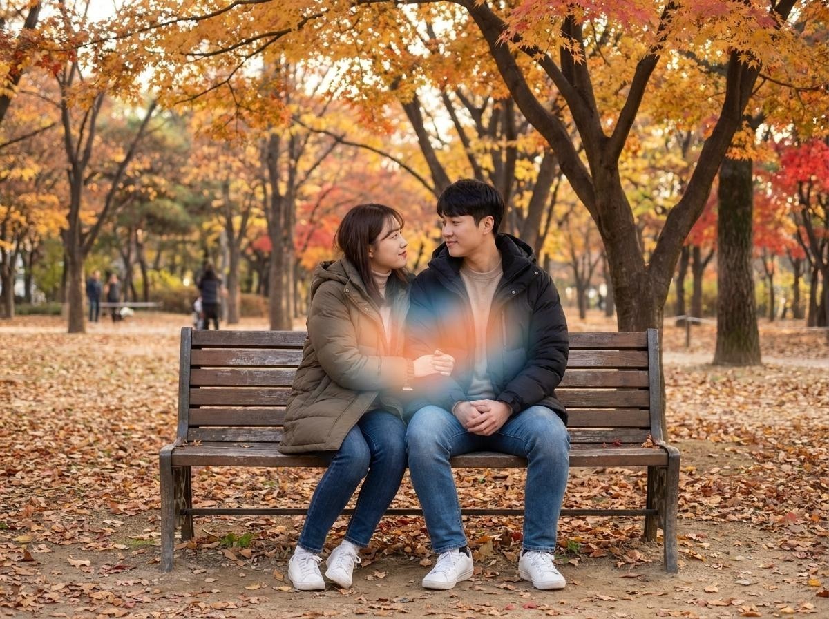 남녀가 서로를 따뜻하고 애틋한 눈빛으로 바라보며 대화를 나누는 모습. 기사 내용 토대로 AI툴 활용해 제작한 자료사진.