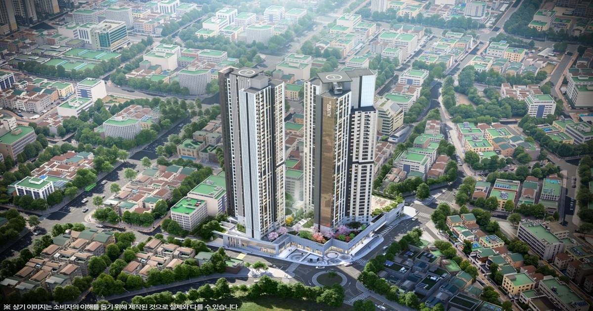 단지는 지하 5층~지상 최고 42층, 2개 동, 총 258가구 규모로 조성되며 이 가운데 전용면적 59~84㎡ 176가구를 일반에 공급한다. / 사진제공=두산건설