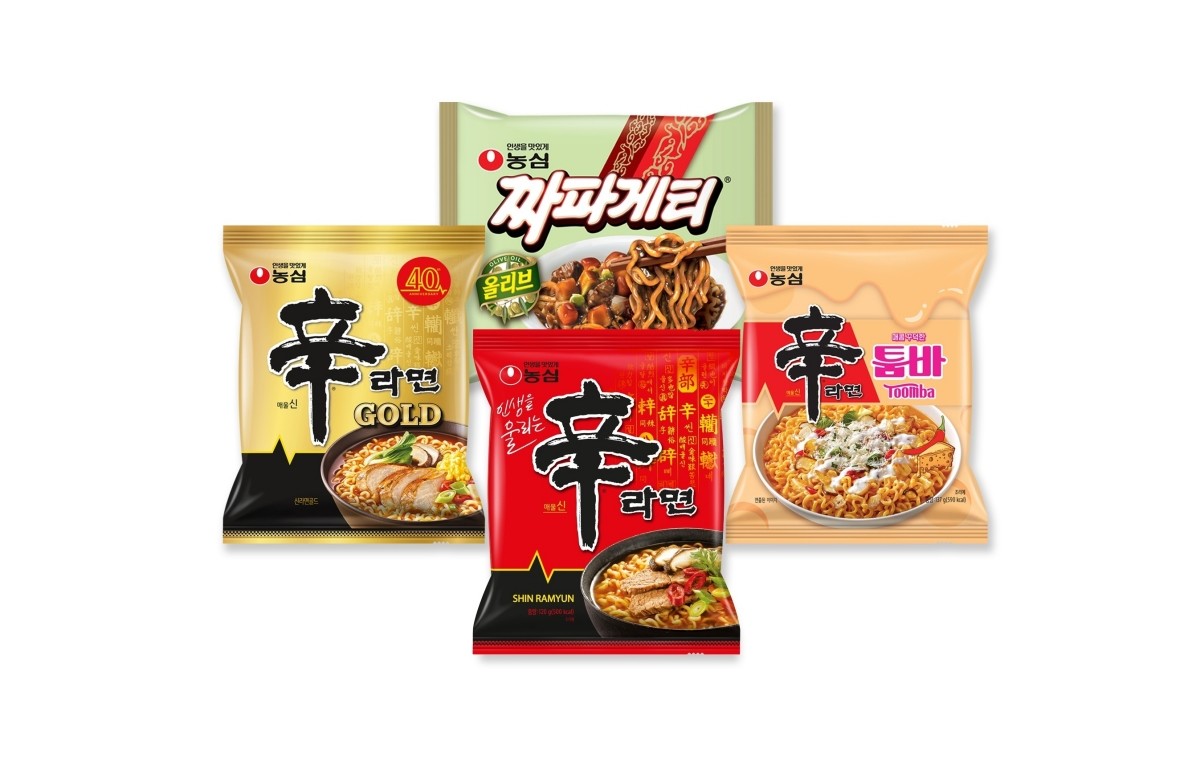 농심 신라면, 신라면 골드, 신라면 툼바, 짜파게티 이미지. / 농심 제공