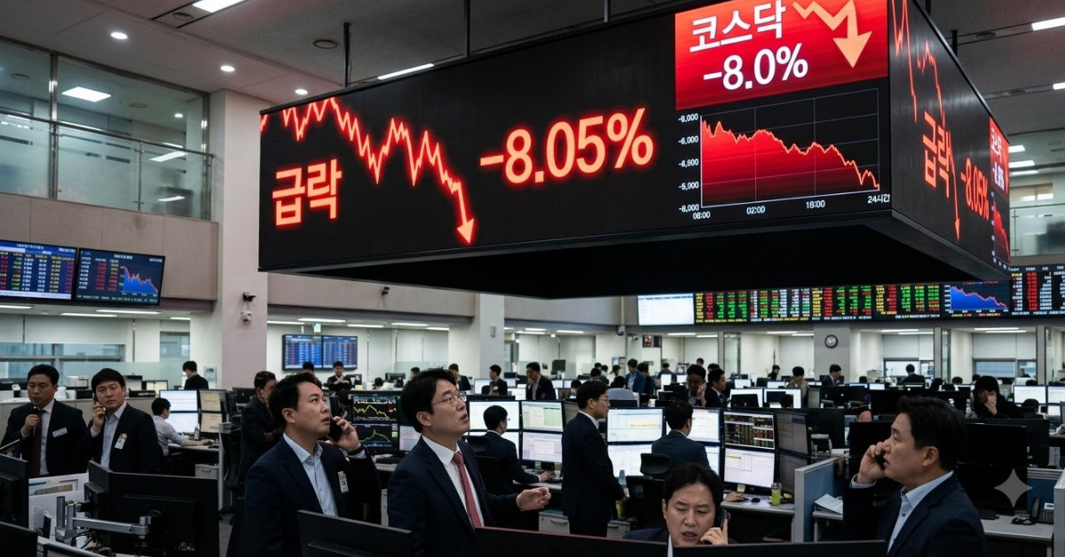 코스닥 8%대 급락에 이틀 연속 '서킷브레이커' 발동