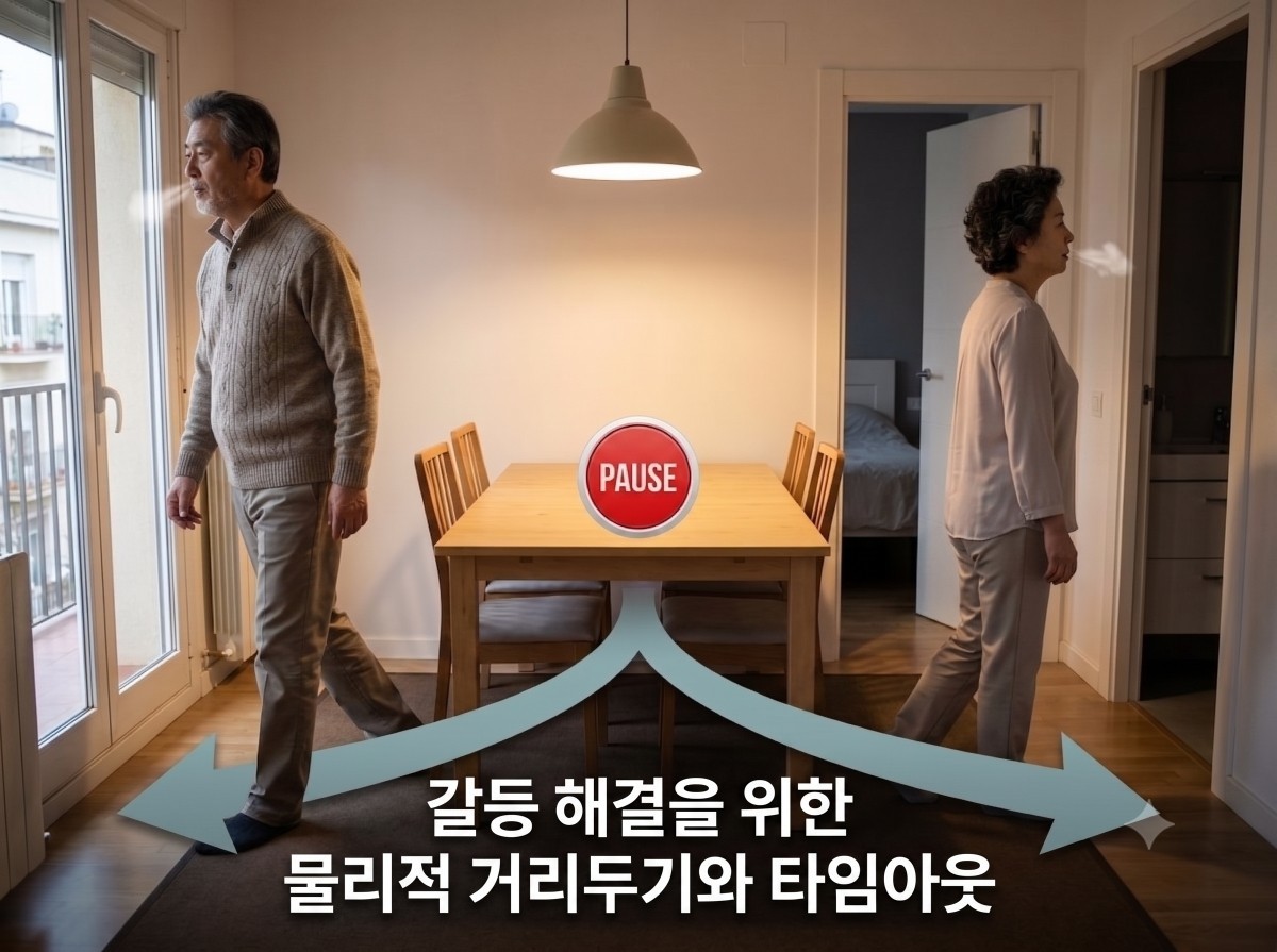 부부의 '타임 아웃'. 기사 내용 토대로 AI툴 활용해 제작한 자료사진.