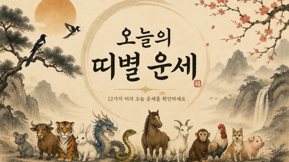 오늘의 띠별 운세. (AI로 제작)