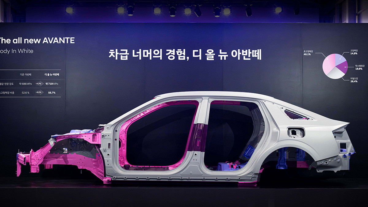 디 올 뉴 아반떼의 차대. / 현대자동차