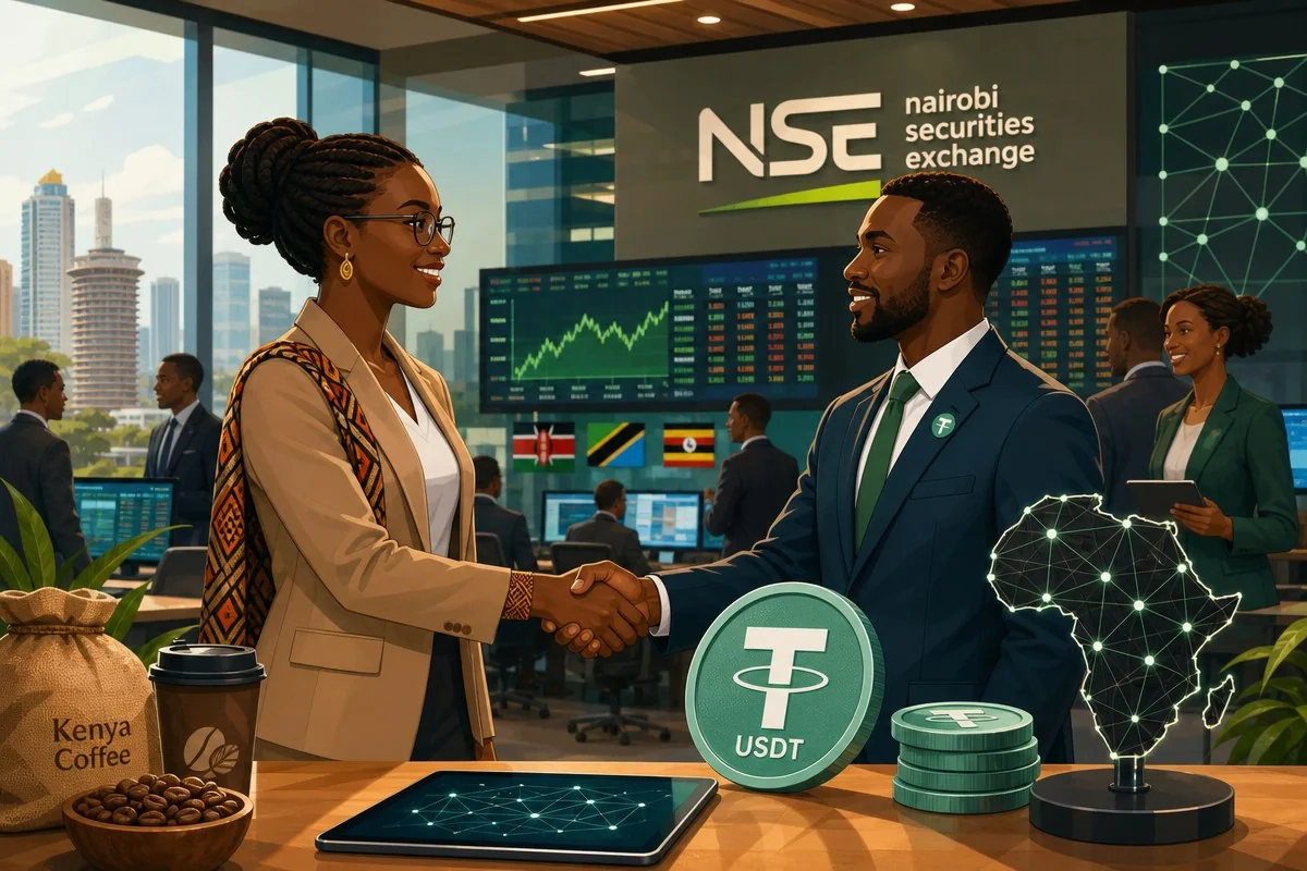 테더, 나이로비증권거래소서 USDT 정산 시험…규제 승인은 아직 없다 / AI 생성 일러스트(삽화)